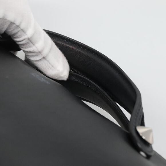 FENDI Hand Bag Leather Black Silver - Picture 8 of 14